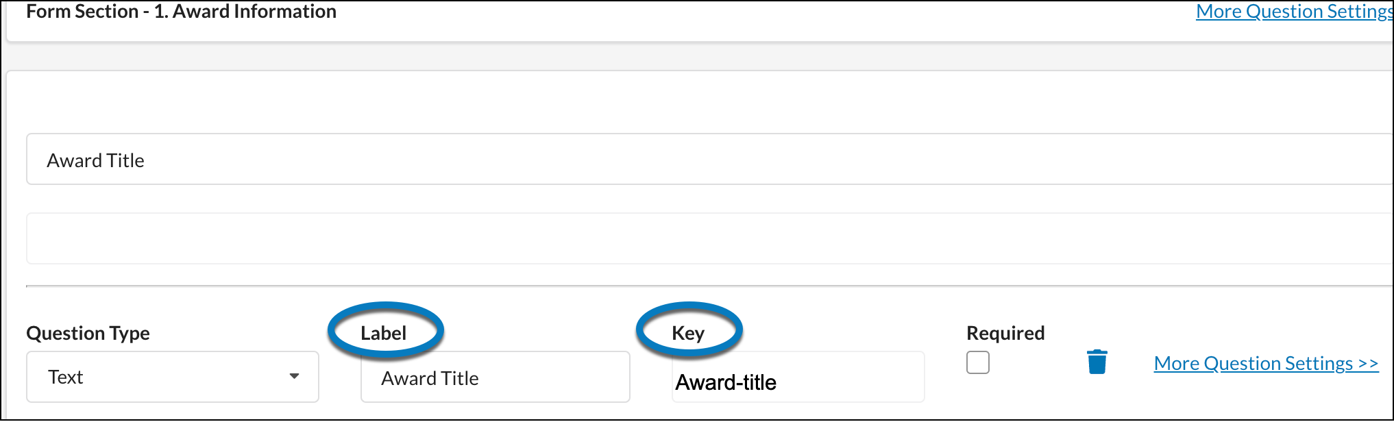 Key and Label Fields